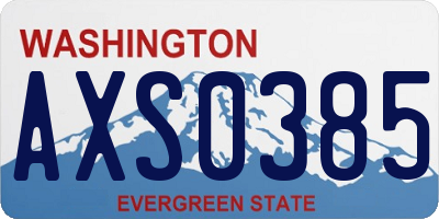 WA license plate AXS0385