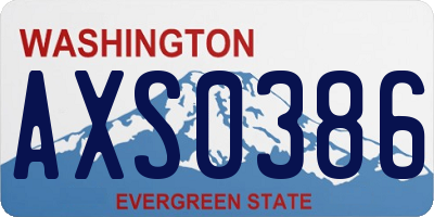WA license plate AXS0386