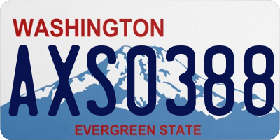 WA license plate AXS0388