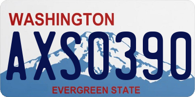 WA license plate AXS0390
