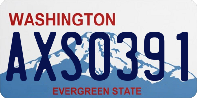 WA license plate AXS0391