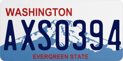 WA license plate AXS0394