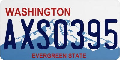 WA license plate AXS0395
