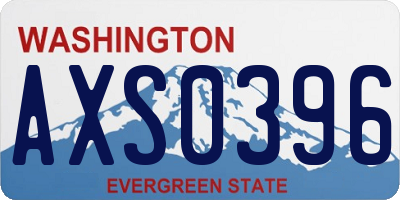 WA license plate AXS0396