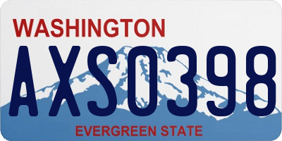 WA license plate AXS0398