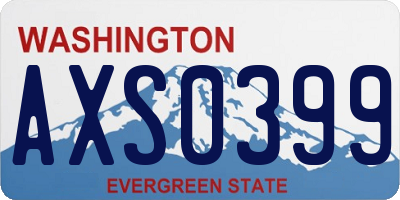 WA license plate AXS0399
