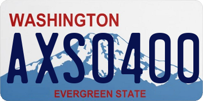 WA license plate AXS0400