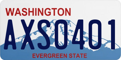 WA license plate AXS0401