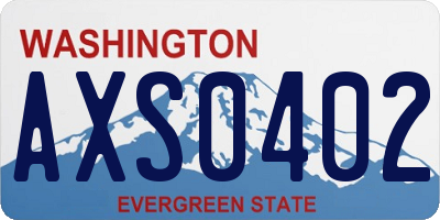 WA license plate AXS0402