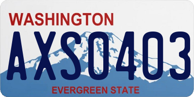 WA license plate AXS0403