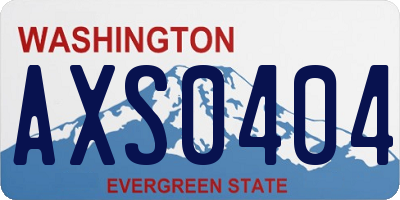 WA license plate AXS0404