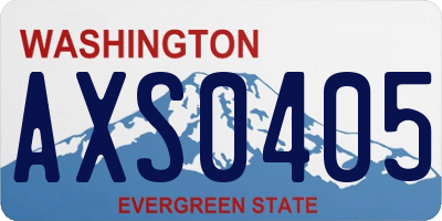 WA license plate AXS0405