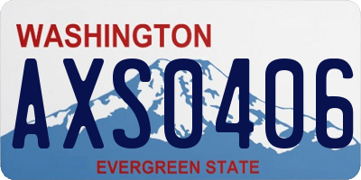 WA license plate AXS0406