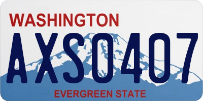 WA license plate AXS0407