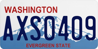 WA license plate AXS0409