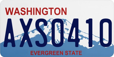 WA license plate AXS0410