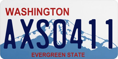 WA license plate AXS0411