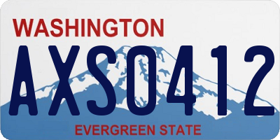 WA license plate AXS0412