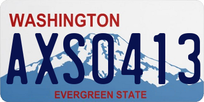 WA license plate AXS0413