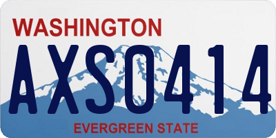 WA license plate AXS0414