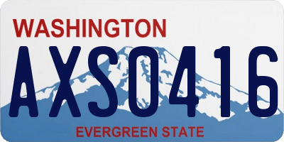 WA license plate AXS0416