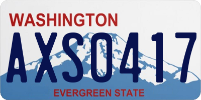 WA license plate AXS0417