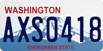 WA license plate AXS0418