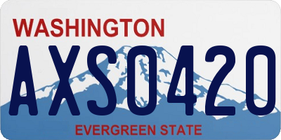 WA license plate AXS0420