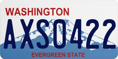 WA license plate AXS0422