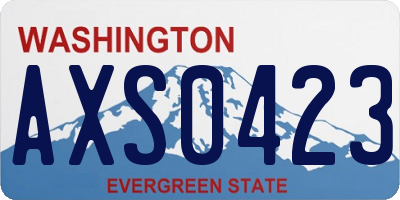 WA license plate AXS0423