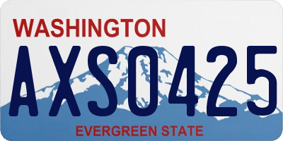 WA license plate AXS0425
