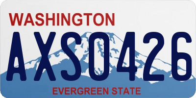WA license plate AXS0426