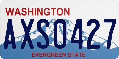 WA license plate AXS0427