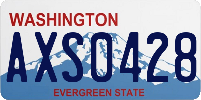 WA license plate AXS0428