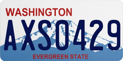 WA license plate AXS0429