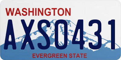 WA license plate AXS0431