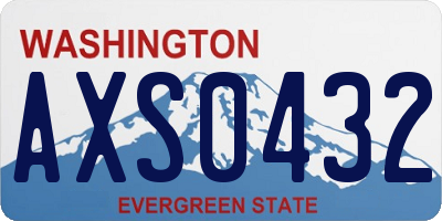 WA license plate AXS0432