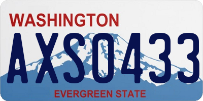 WA license plate AXS0433
