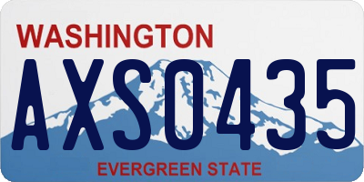 WA license plate AXS0435