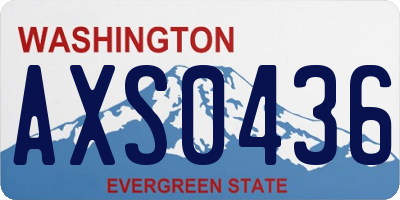 WA license plate AXS0436