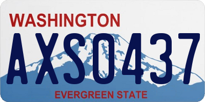WA license plate AXS0437
