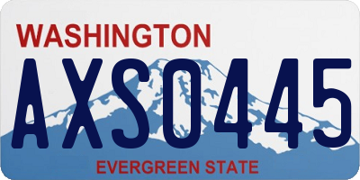 WA license plate AXS0445