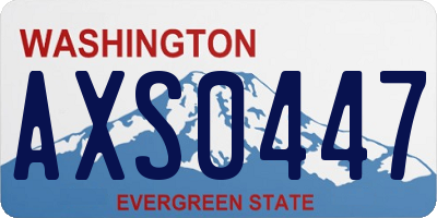 WA license plate AXS0447
