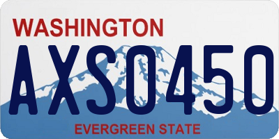 WA license plate AXS0450