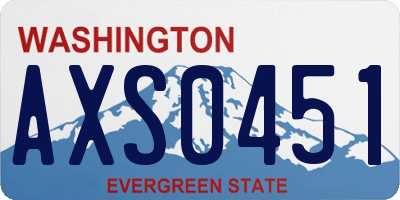 WA license plate AXS0451