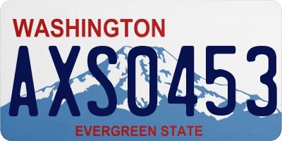 WA license plate AXS0453