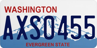 WA license plate AXS0455