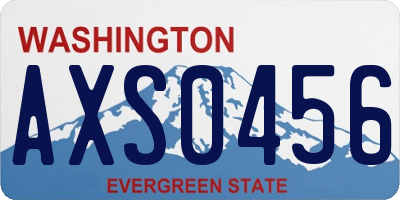WA license plate AXS0456