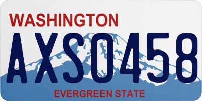 WA license plate AXS0458