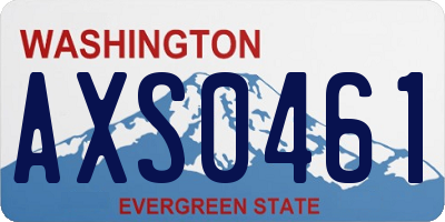 WA license plate AXS0461